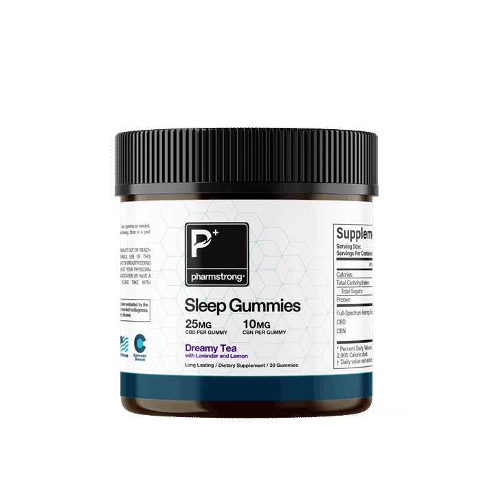 Dreamy Tea Sleep Gummies – CBD 25 mg, CBN 10 mg ea - Full Spectrum