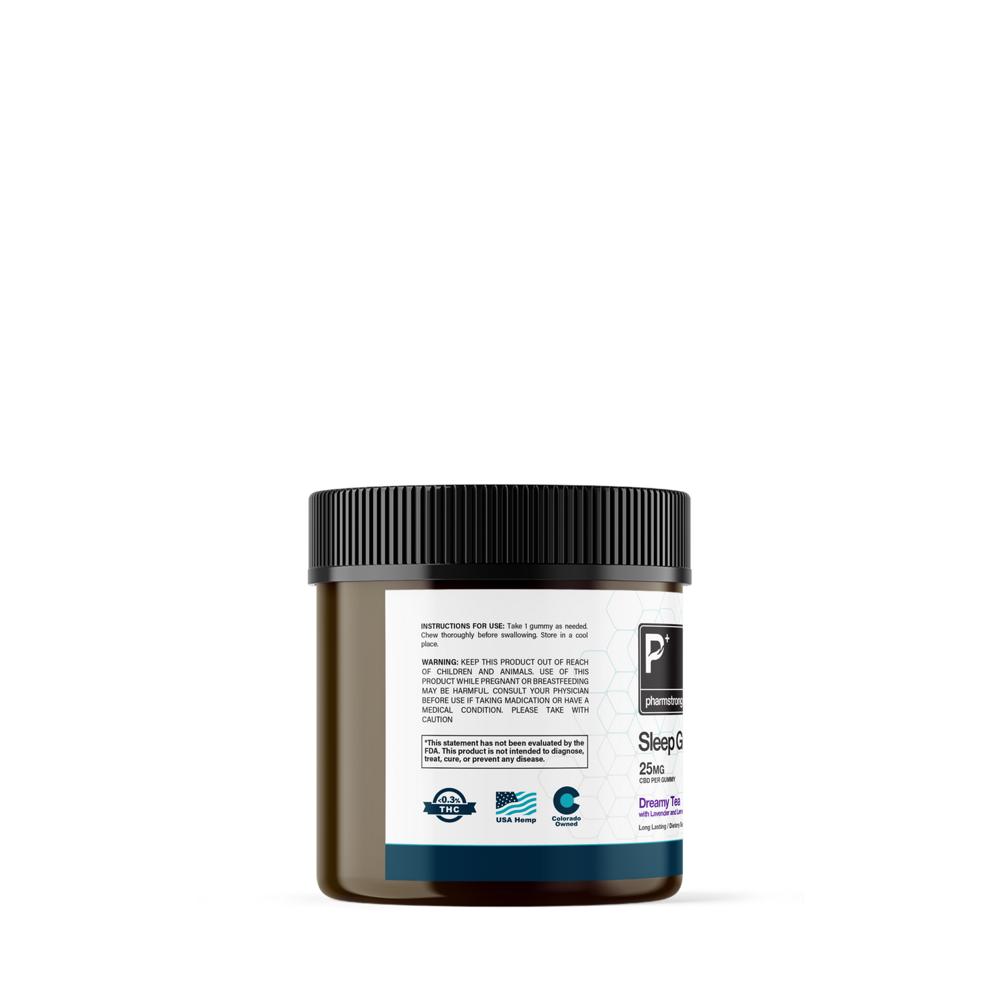 Dreamy Tea Sleep Gummies – CBD 25 mg, CBN 10 mg ea - Full Spectrum