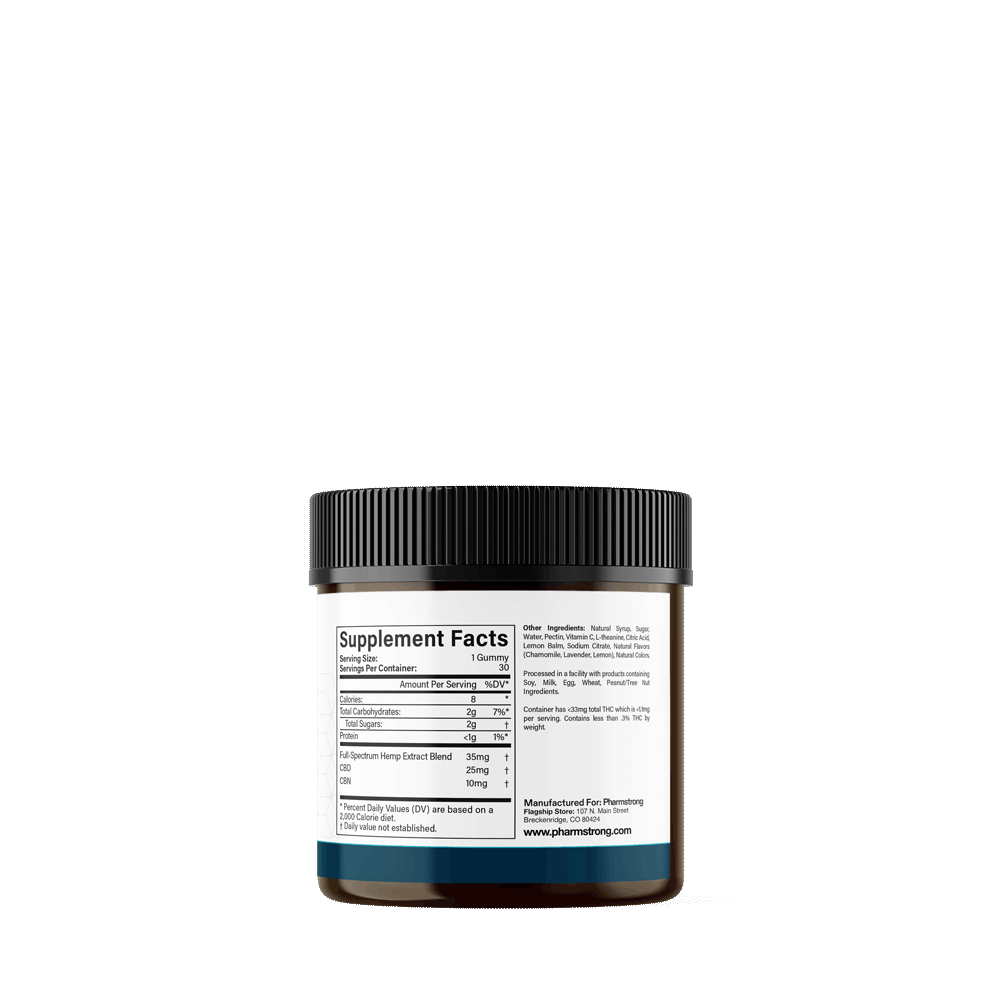 Dreamy Tea Sleep Gummies – CBD 25 mg, CBN 10 mg ea - Full Spectrum