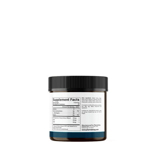 Dreamy Tea Sleep Gummies – CBD 25 mg, CBN 10 mg ea - Full Spectrum