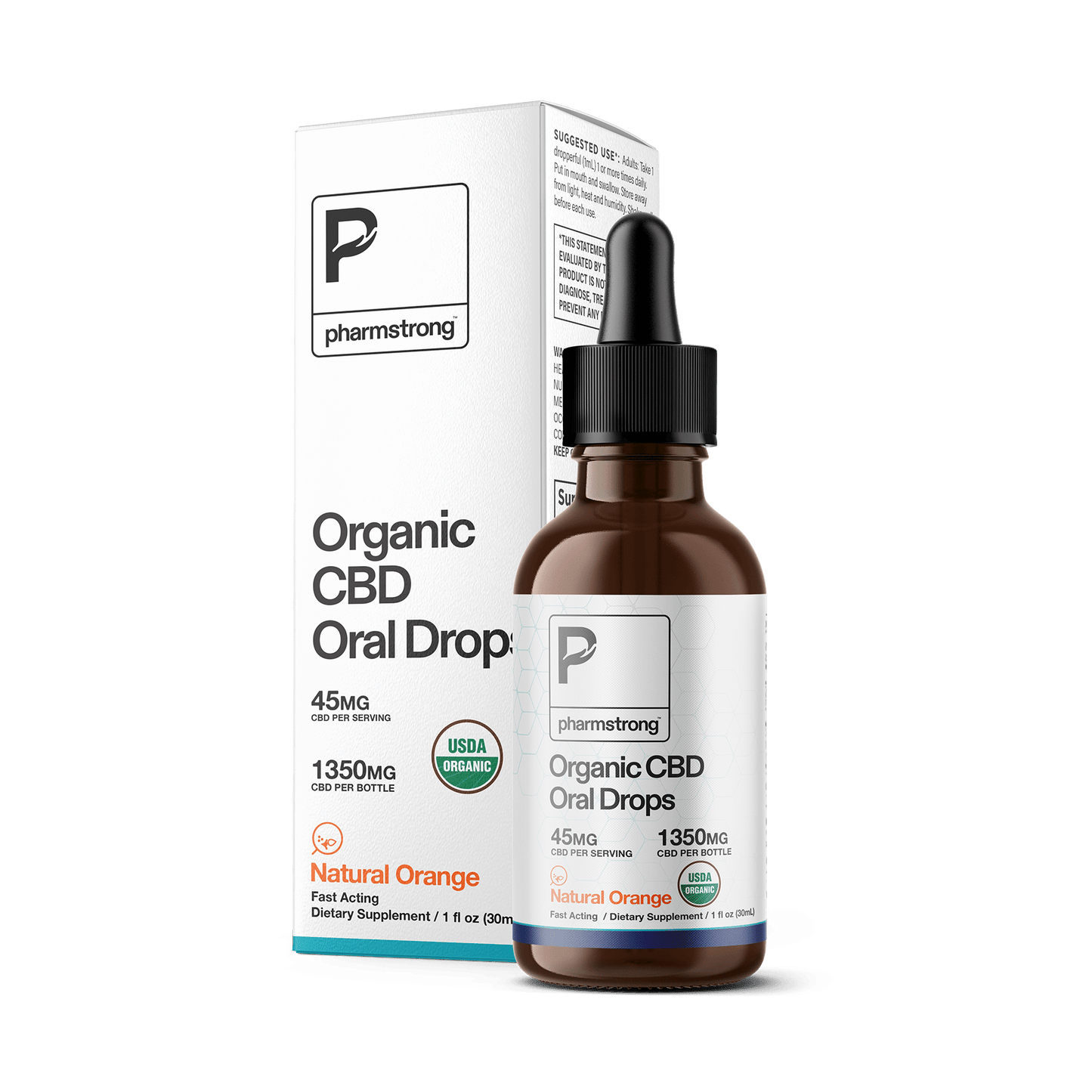 USDA Organic Natural Orange CBD Oral Drops, 1 oz - BOGO